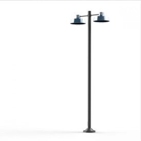 Faktory 06 | Moderne zweiflammige Gartenleuchte Nr. 6 aus Roh-Zink – Exklusives Industriedesign von Roger Pradier